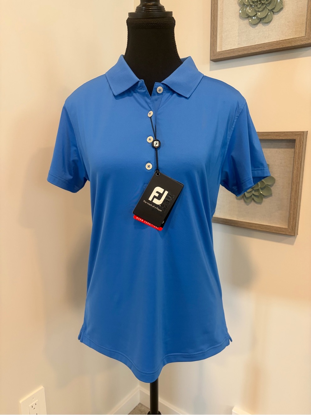 FootJoy Women's Lisle Short Sleeve Performance ProDry Polo Marine Blue NWT!